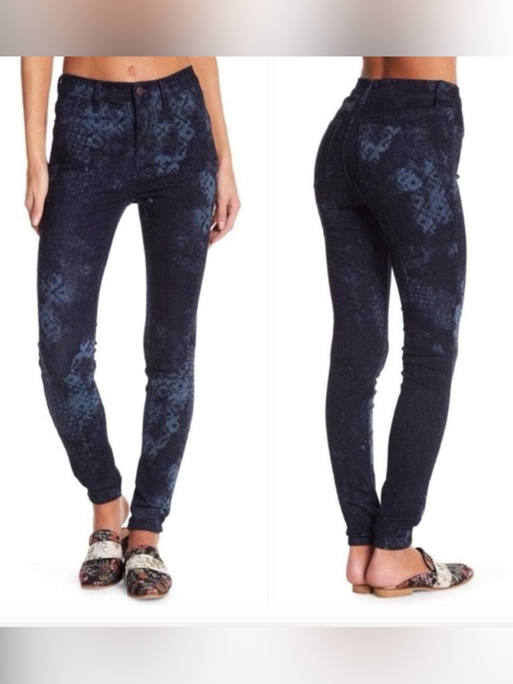Free People Lacey Snake Print Skinny Jeans Size 27